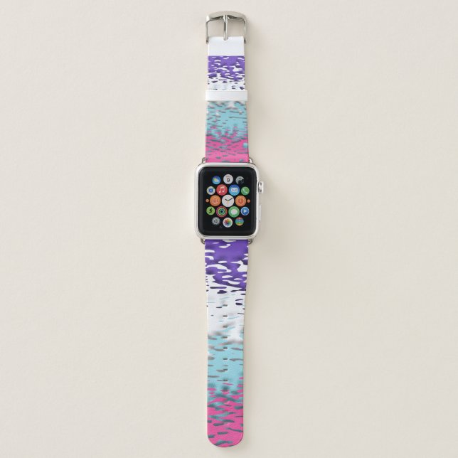 Funky Trippy Ripply Groovy Multisexual Pride Flag Apple Watch Band (Front)