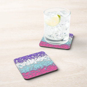 Funky Trippy Ripply Groovy Multisexual Pride Flag Beverage Coaster