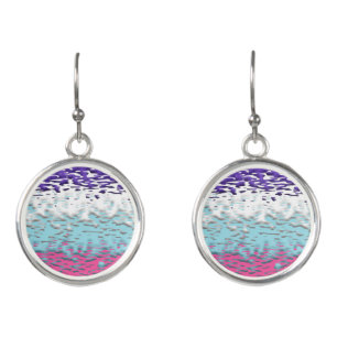 Funky Trippy Ripply Groovy Multisexual Pride Flag Earrings