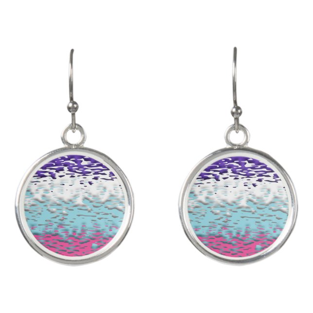 Funky Trippy Ripply Groovy Multisexual Pride Flag Earrings (Front)
