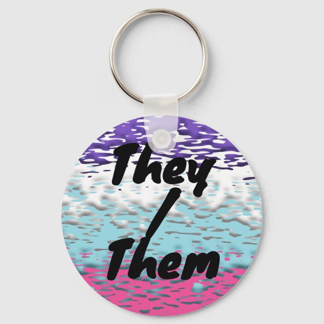 Funky Trippy Ripply Groovy Multisexual Pride Flag Keychain (Front)
