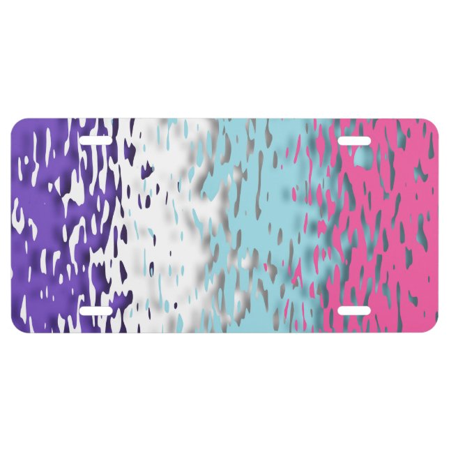 Funky Trippy Ripply Groovy Multisexual Pride Flag License Plate (Front)