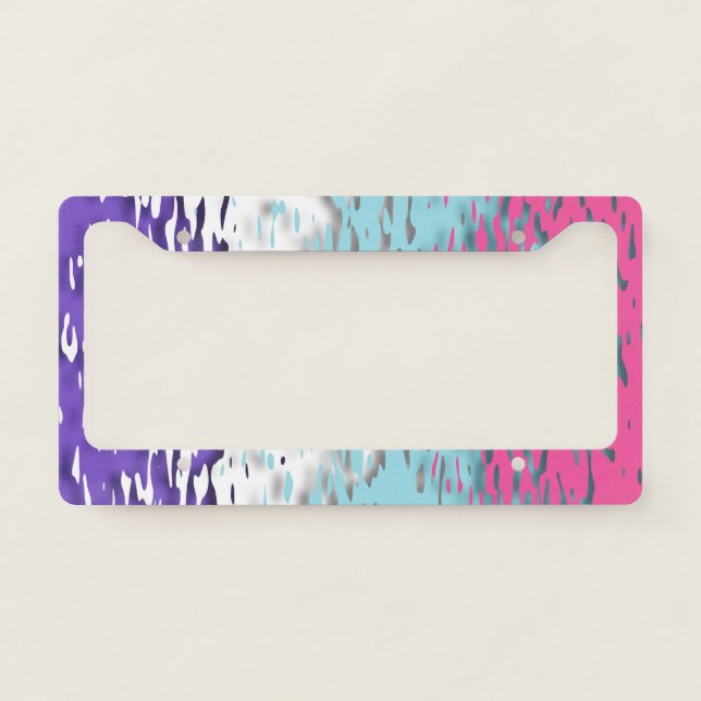 Funky Trippy Ripply Groovy Multisexual Pride Flag License Plate Frame (Front)