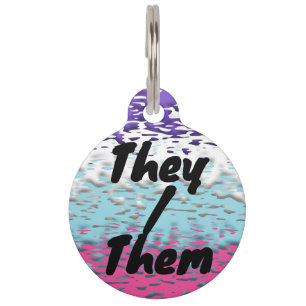 Funky Trippy Ripply Groovy Multisexual Pride Flag Pet ID Tag