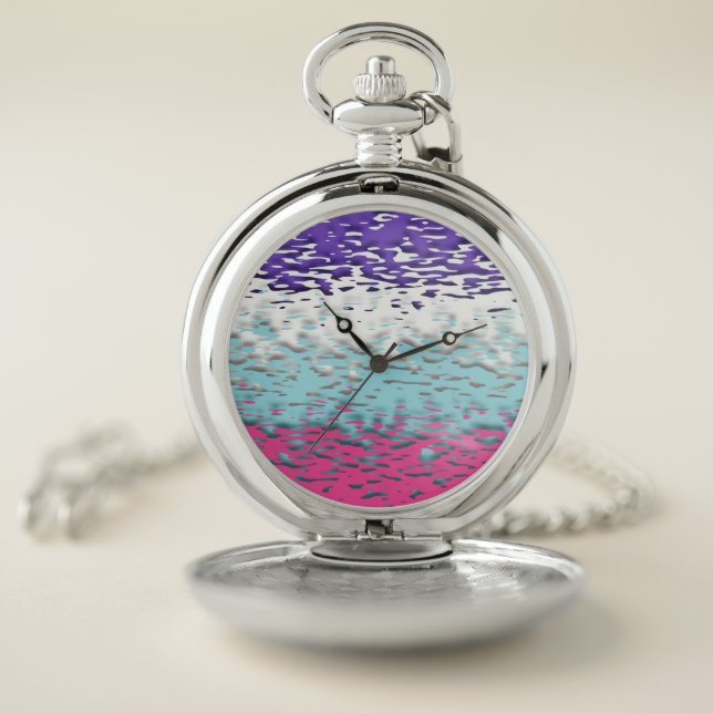 Funky Trippy Ripply Groovy Multisexual Pride Flag Pocket Watch (Inside)