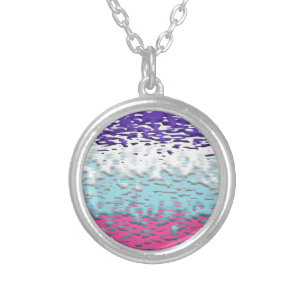 Funky Trippy Ripply Groovy Multisexual Pride Flag Silver Plated Necklace