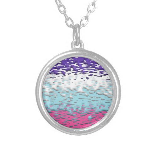Funky Trippy Ripply Groovy Multisexual Pride Flag Silver Plated Necklace