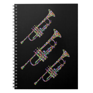 Funky trumpet musical instrument notebook