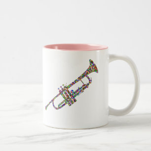 Funky trumpet musical instrument Two-Tone coffee mug