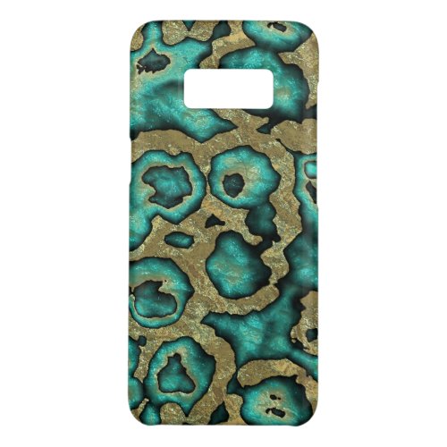 Funky Turquoise Green Faux Gold Swirls Art Pattern Case_Mate Samsung Galaxy S8 Case