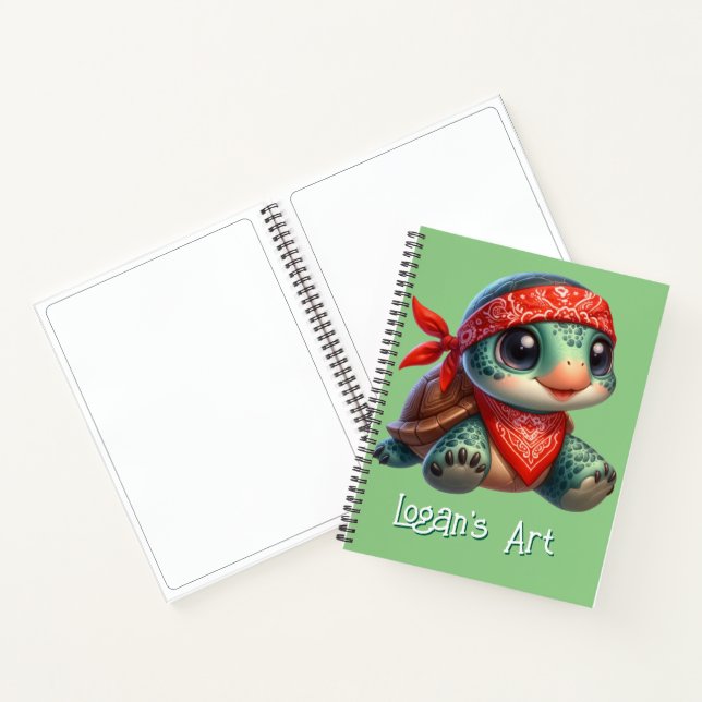 Funky Turtle Kids Sketch  Notebook (Inside)