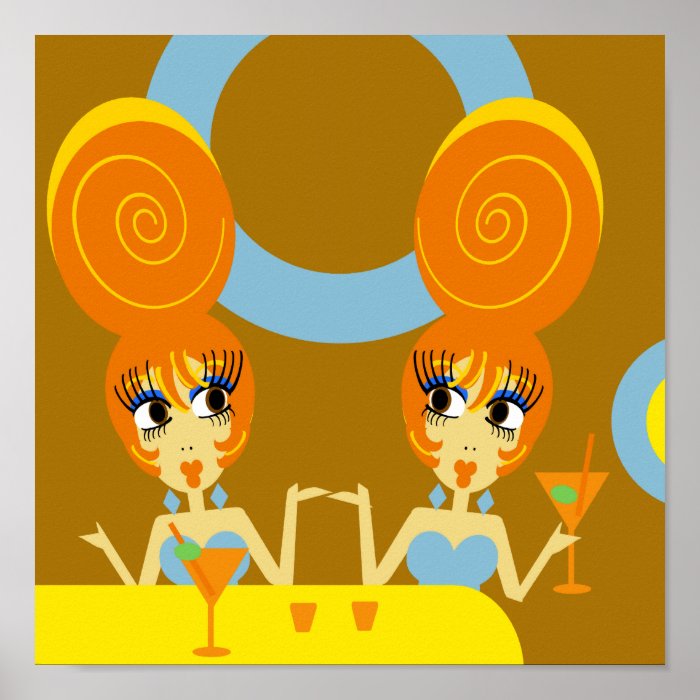 Funky Twins Pop Art Poster