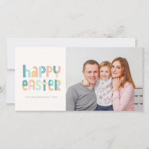 Funky Typography Happy Easter photo card
