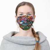 Funky urban graffiti adult cloth face mask (Worn)