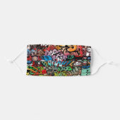 Funky urban graffiti adult cloth face mask (Front, Folded)