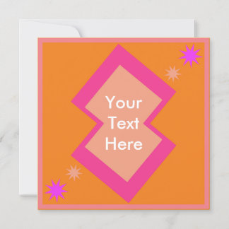 Funky Vibrant Mid-Century Modern Square Invitation