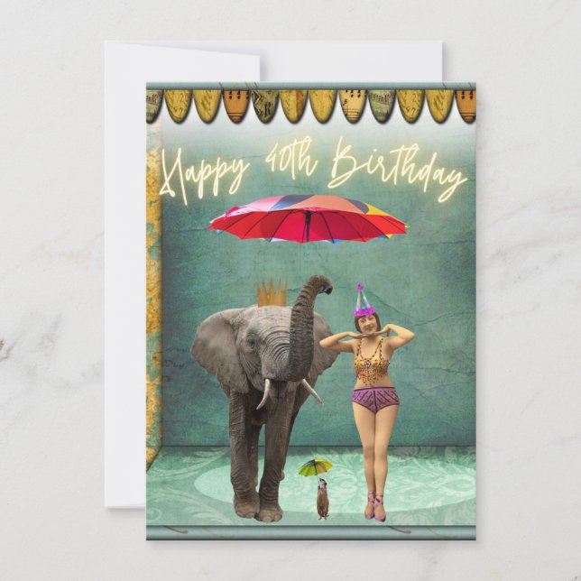 Funky Vintage Party Girl 40th Birthday  (Front)