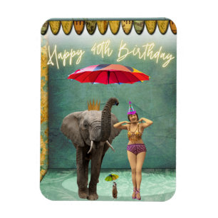 Funky Vintage Party Girl 40th Birthday Magnet