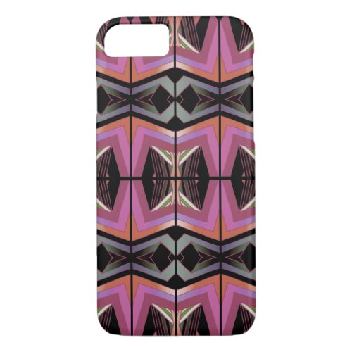 Funky Vintage Style Geometric Pattern iPhone 87 Case