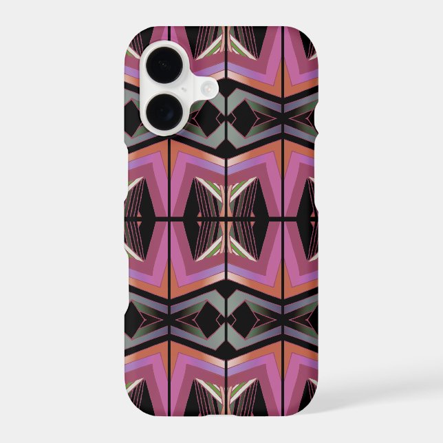 Funky Vintage Style Geometric Pattern Iphone Case (Back)