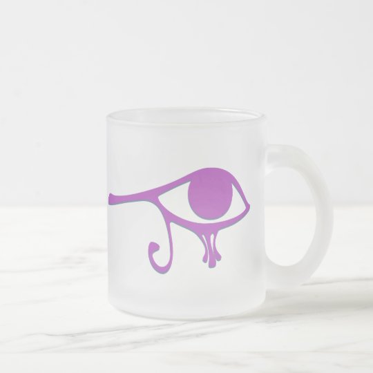 Funky Wadjet Magenta Ash Frosted Glass Coffee Mug