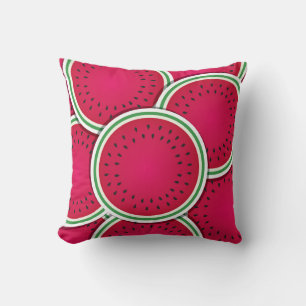 Funky watermelon slices throw pillow