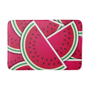 Funky watermelon wedges bathroom mat