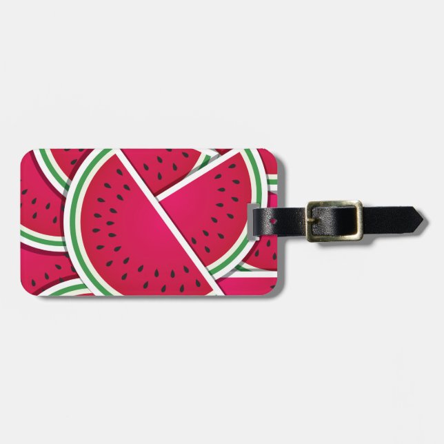 Funky watermelon wedges luggage tag (Front Horizontal)