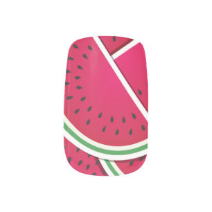 Funky watermelon wedges minx nail wraps