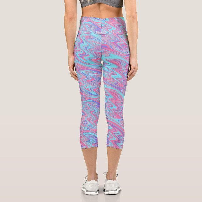 Funky Waves Capri Leggings (Back)