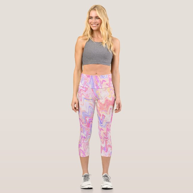Funky Waves Capri Leggings (Front)