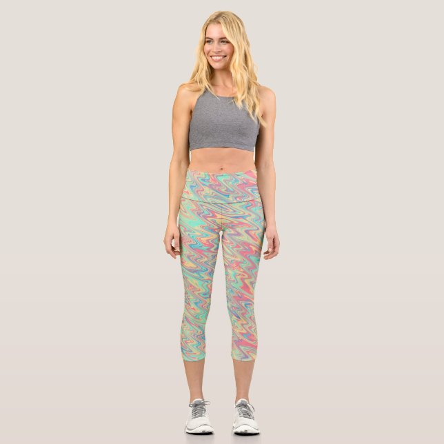 Funky Waves Capri Leggings (Front)