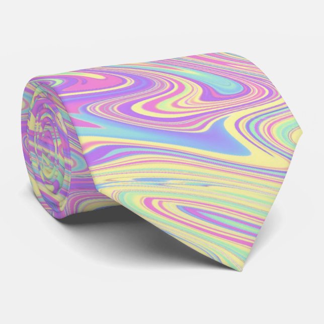 Funky Waves  Neck Tie (Rolled)