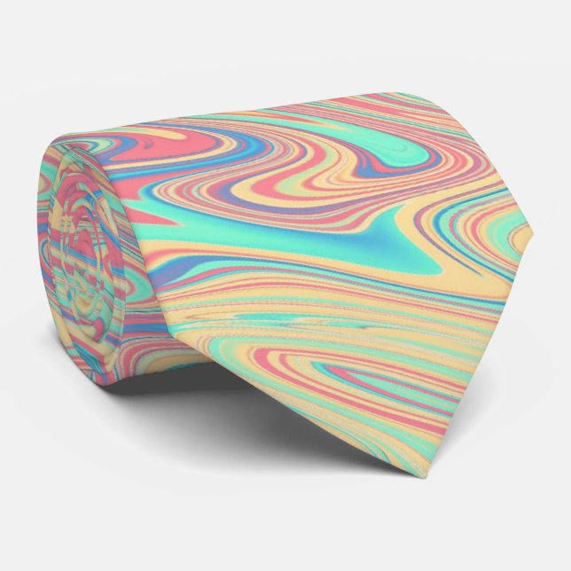 Funky Waves  Neck Tie (Rolled)
