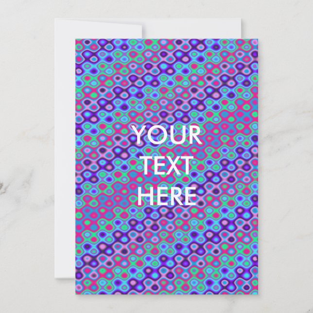 Funky Wavy Neon Blank Invitation (Front)