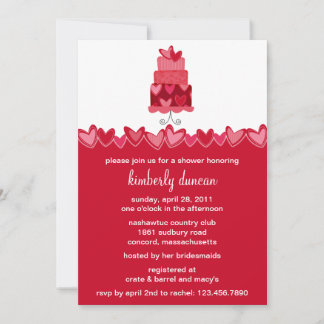 Funky Wedding Cake Bridal Shower Invitation