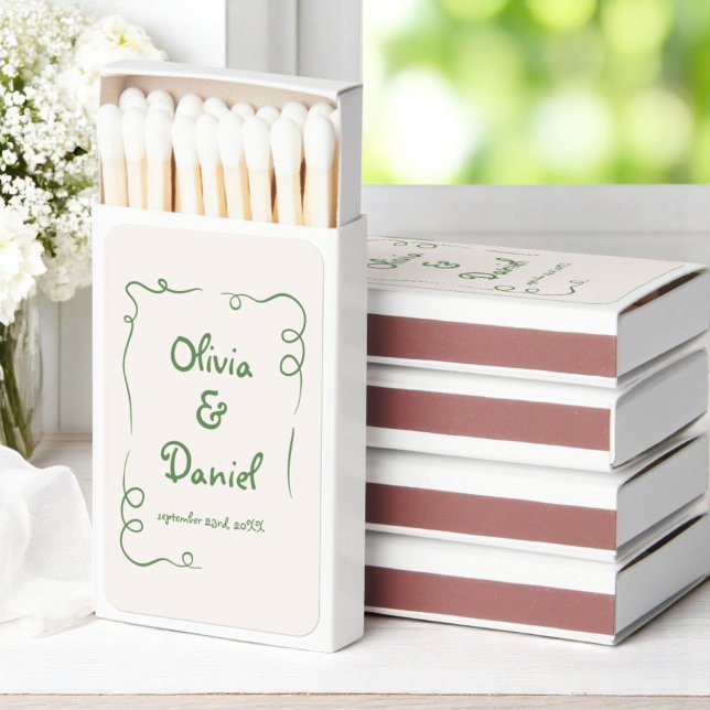 Funky Whimsical Hand Drawn Details Wedding Matchboxes (Creator Uploaded)