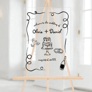 Funky Whimsical Hand Lettered Illustrated Sign