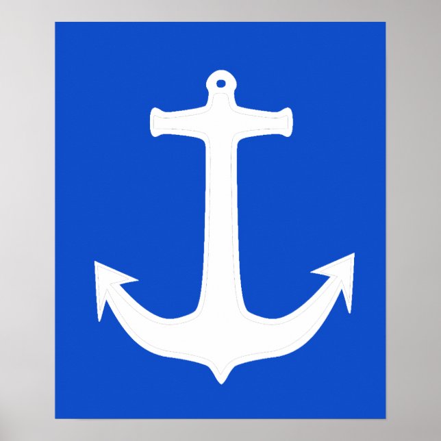 Funky White Anchor A3 Poster (Front)