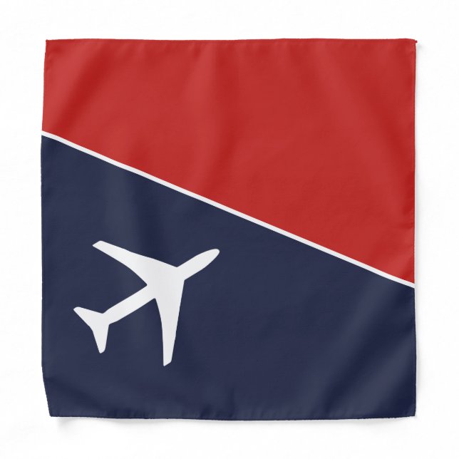 Funky White Plane Airplane Pilot Aviation Bandana (Front)