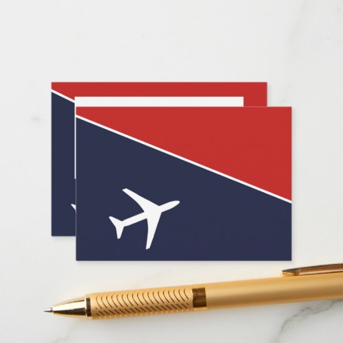 Funky White Plane Airplane Pilot Aviation Enclosure Card