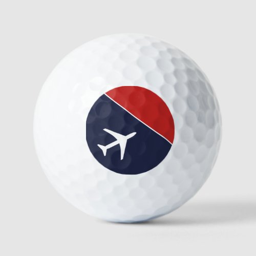 Funky White Plane Airplane Pilot Aviation Golf Balls