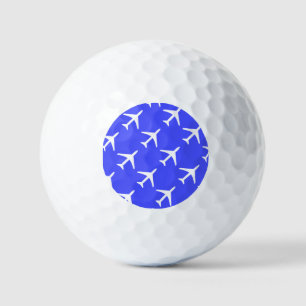 Funky White Plane Airplane Pilot Aviation Golf Balls