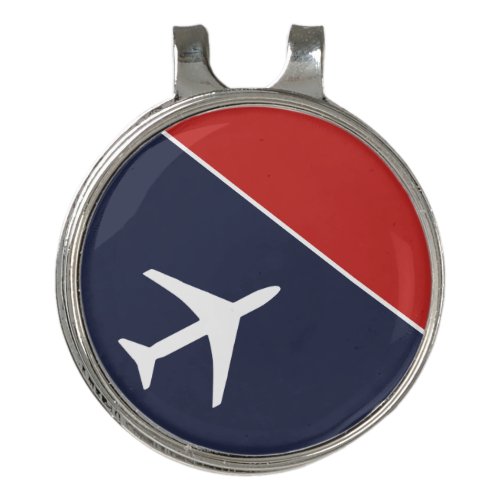 Funky White Plane Airplane Pilot Aviation Golf Hat Clip