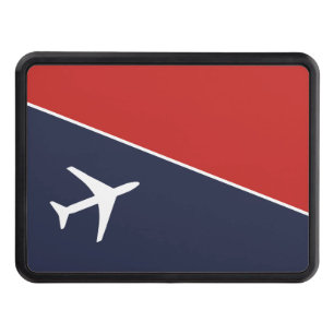 Funky White Plane Airplane Pilot Aviation Hitch Cover