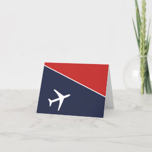 Funky White Plane Airplane Pilot Aviation Letterpress Thank You Card