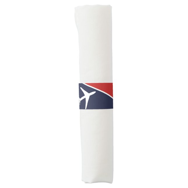 Funky White Plane Airplane Pilot Aviation Napkin Bands (Front)