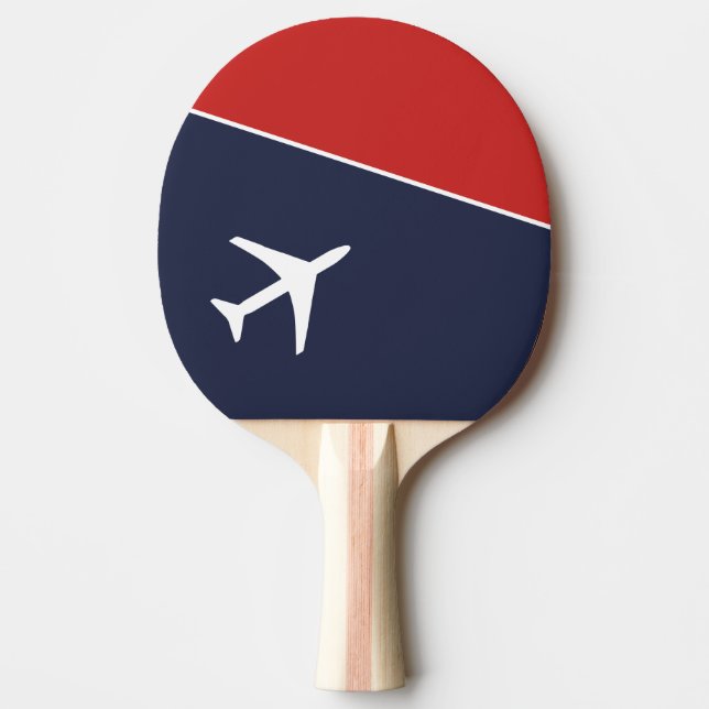 Funky White Plane Airplane Pilot Aviation Ping Pong Paddle (Front)