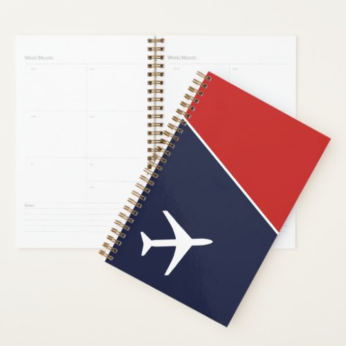 Funky White Plane Airplane Pilot Aviation Planner