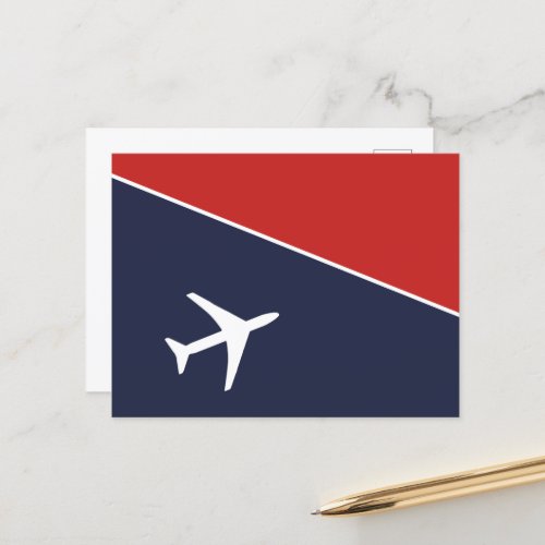 Funky White Plane Airplane Pilot Aviation Postcard